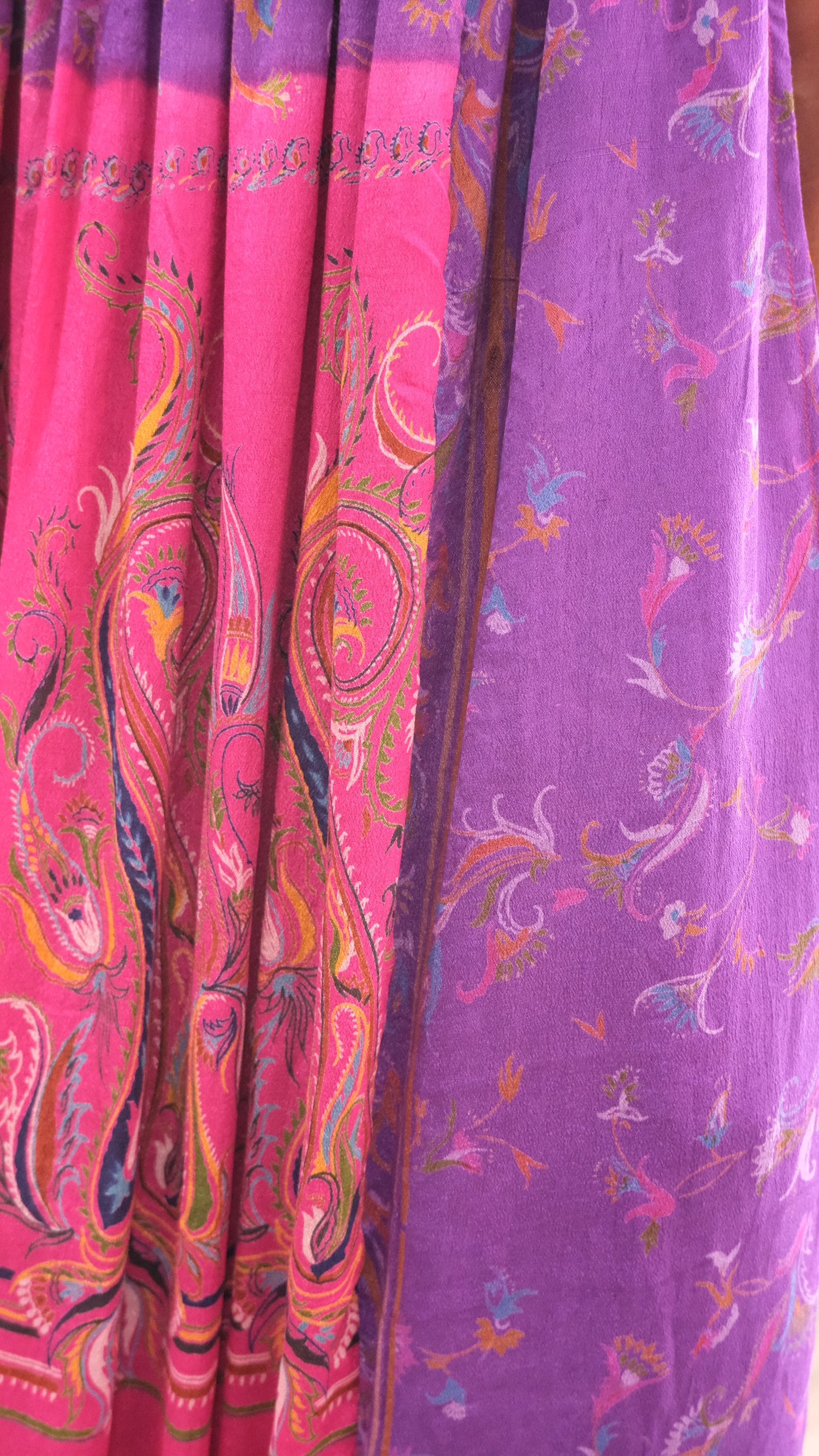 ROBE CAMELIA SILK PURPLE AND PINK