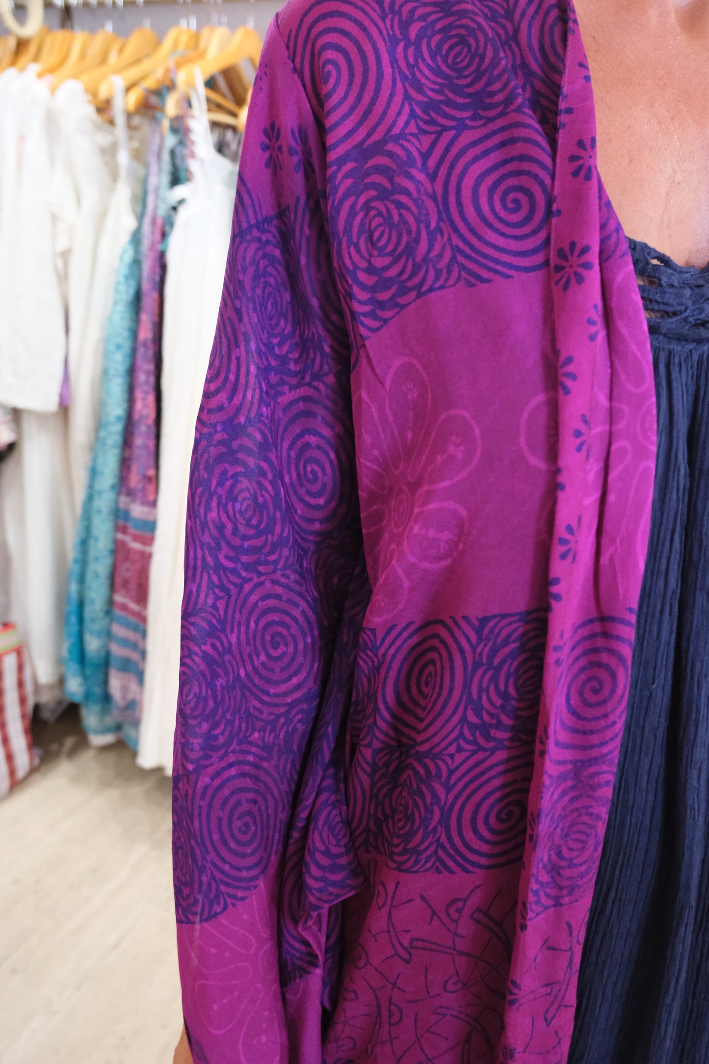 Kimono Silk Pink and Blue
