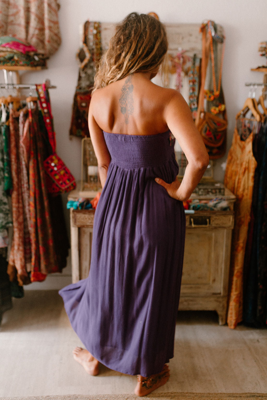 Agate Long Dress Embroidered