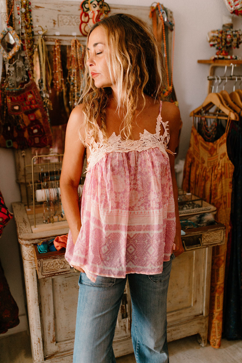 Ambre Top Vintage Print