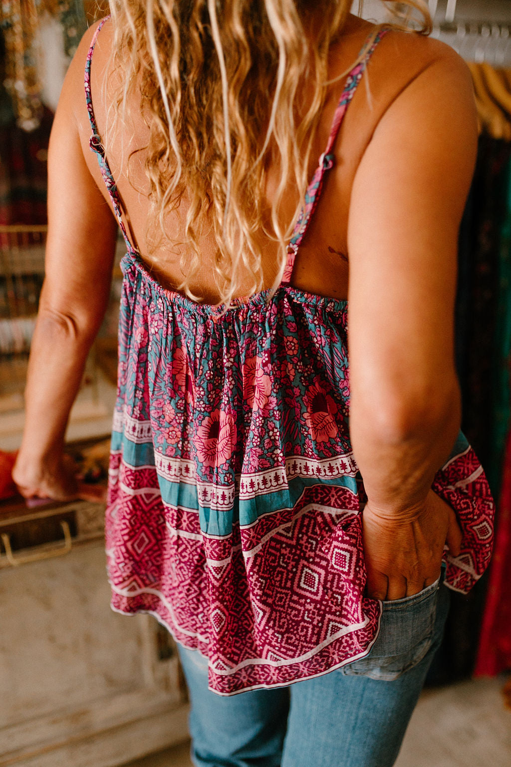 Ambre Top Vintage Print
