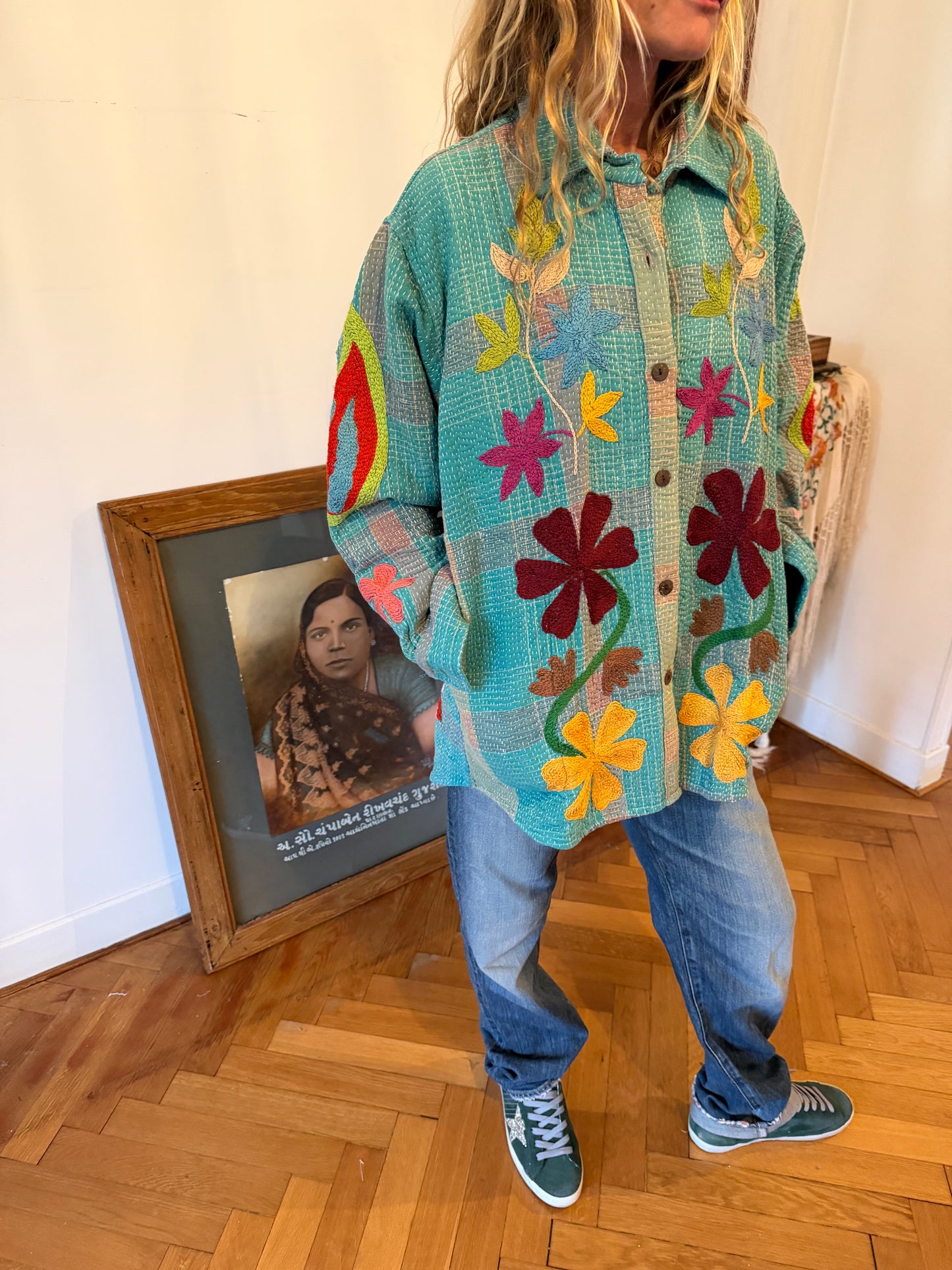 VESTE KANTHA BRODEE AQUA