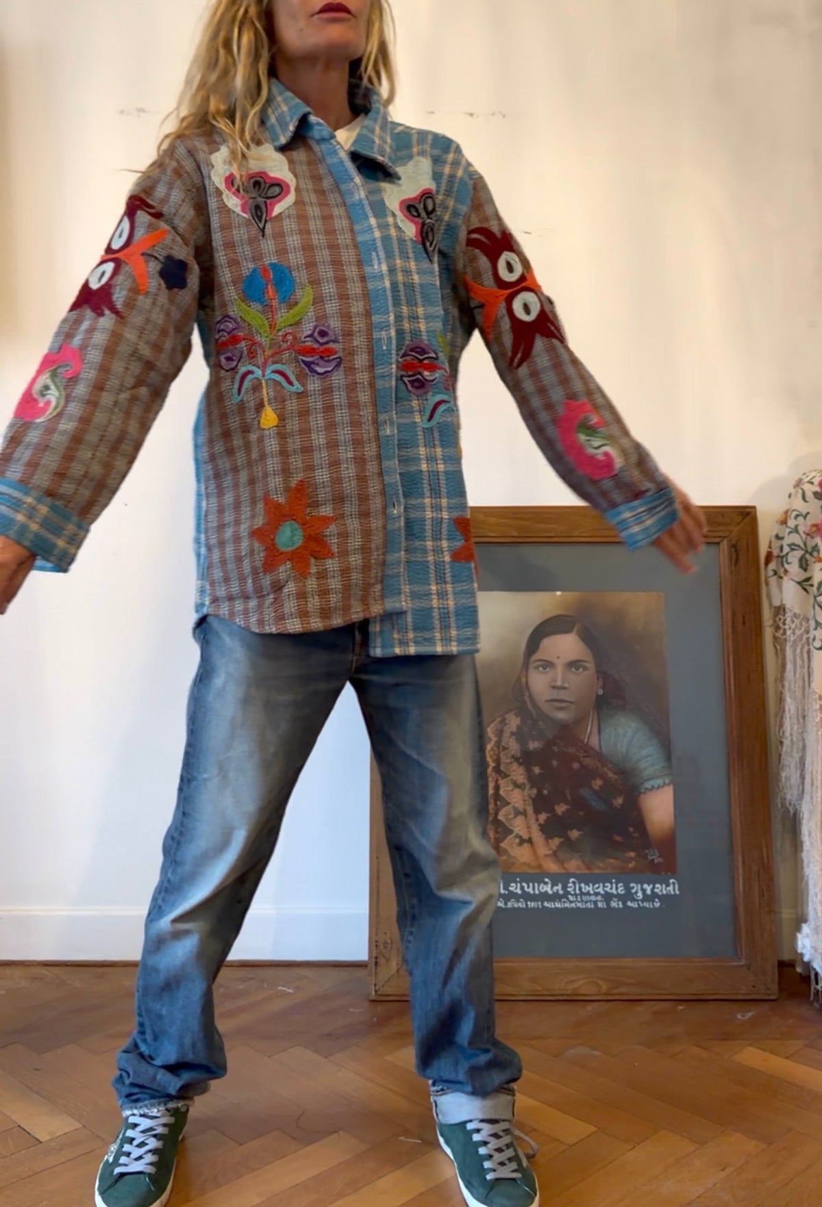 VESTE KANTHA BRODEE TURQUOISE