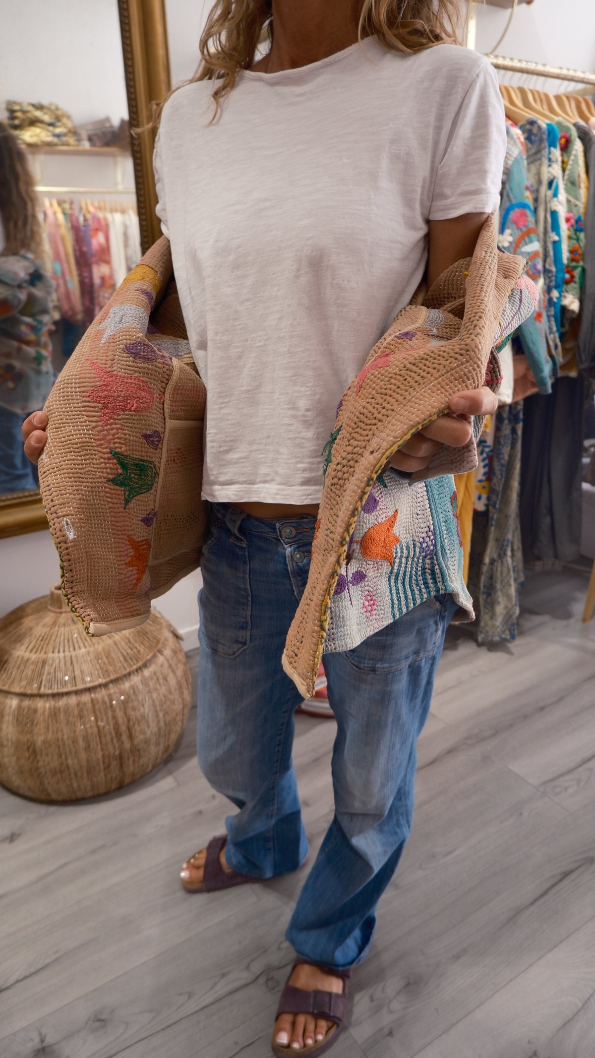 VESTE KANTHA BRODEE ECRU