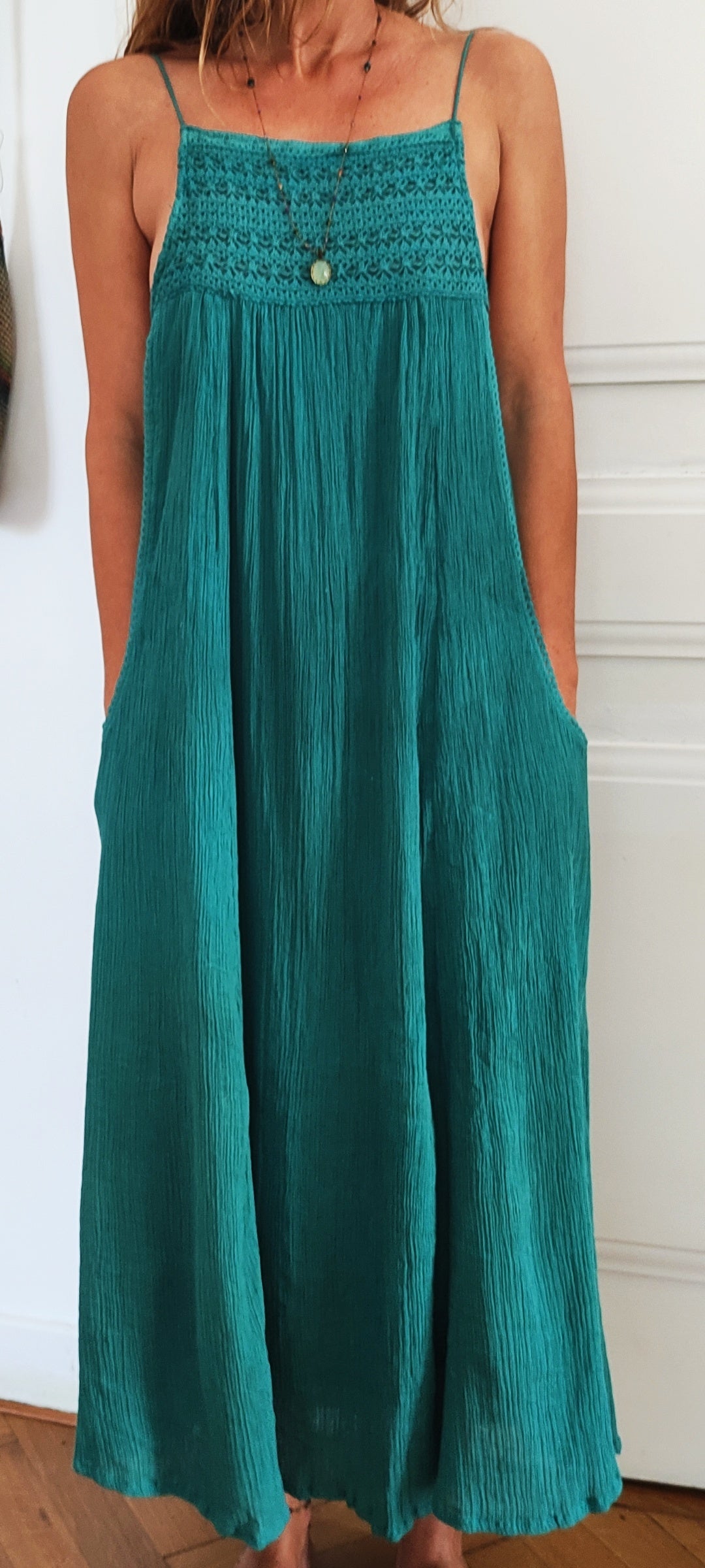 Camelia Long Dress with Crochet