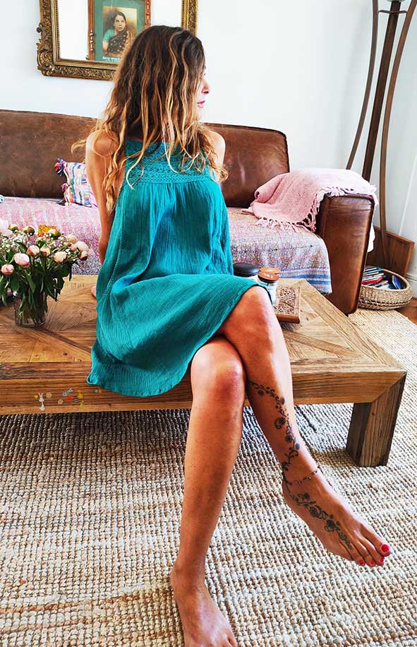Camelia Short Dress Coal With Crochet