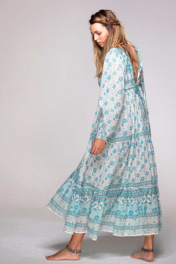 BALI Dress vintage print - Geraldine BLUE