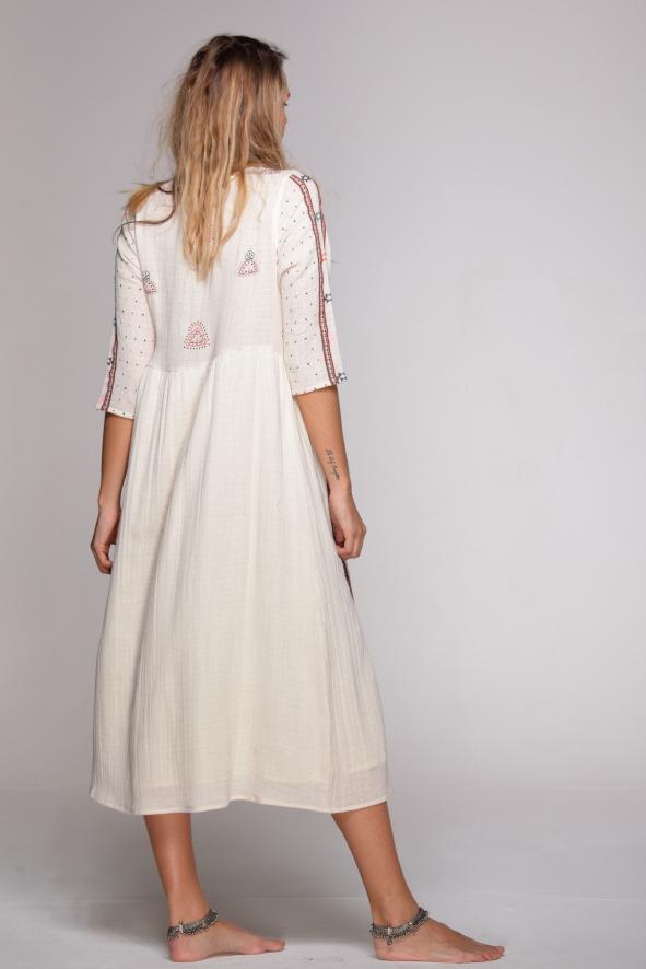 JOSY Dress Embroidered - Geraldine BLUE
