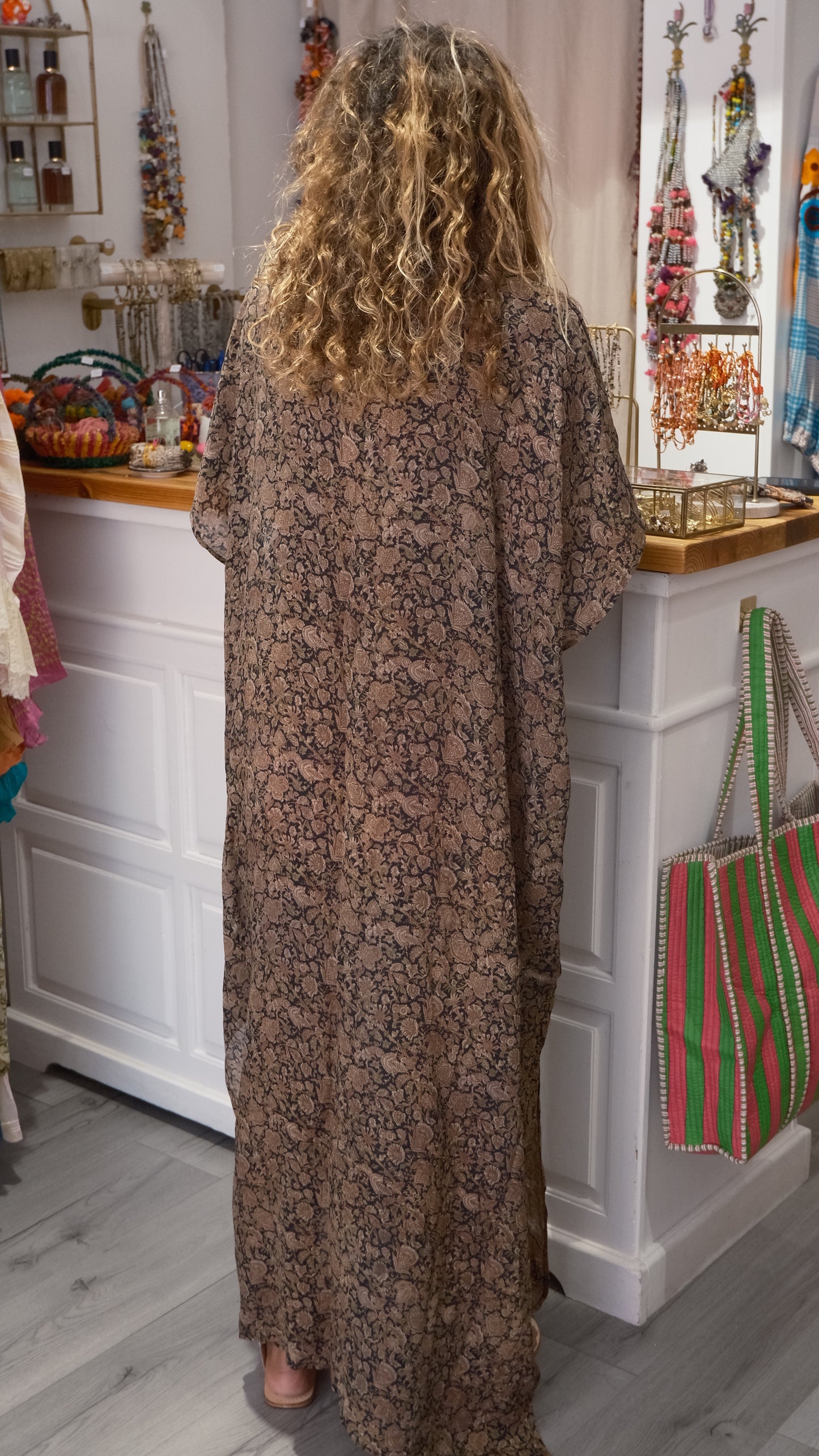 ROBE JABOT SOIE BLACK