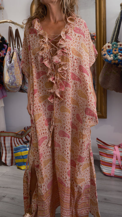 ROBE JABOT SOIE LIGHT PINK
