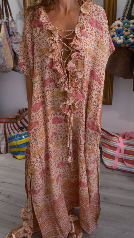 ROBE JABOT SOIE LIGHT PINK