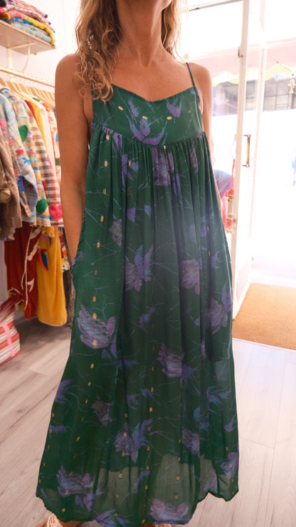 ROBE CAMELIA SILK GREEN