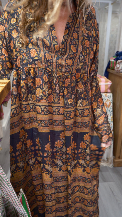 ROBE VERO BLACK & BROWN
