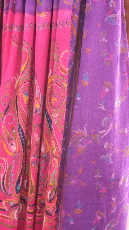 ROBE CAMELIA SILK PURPLE AND PINK