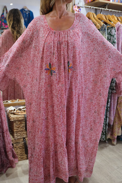 VERONIKA RED & PINK WITH EMBROIDERY