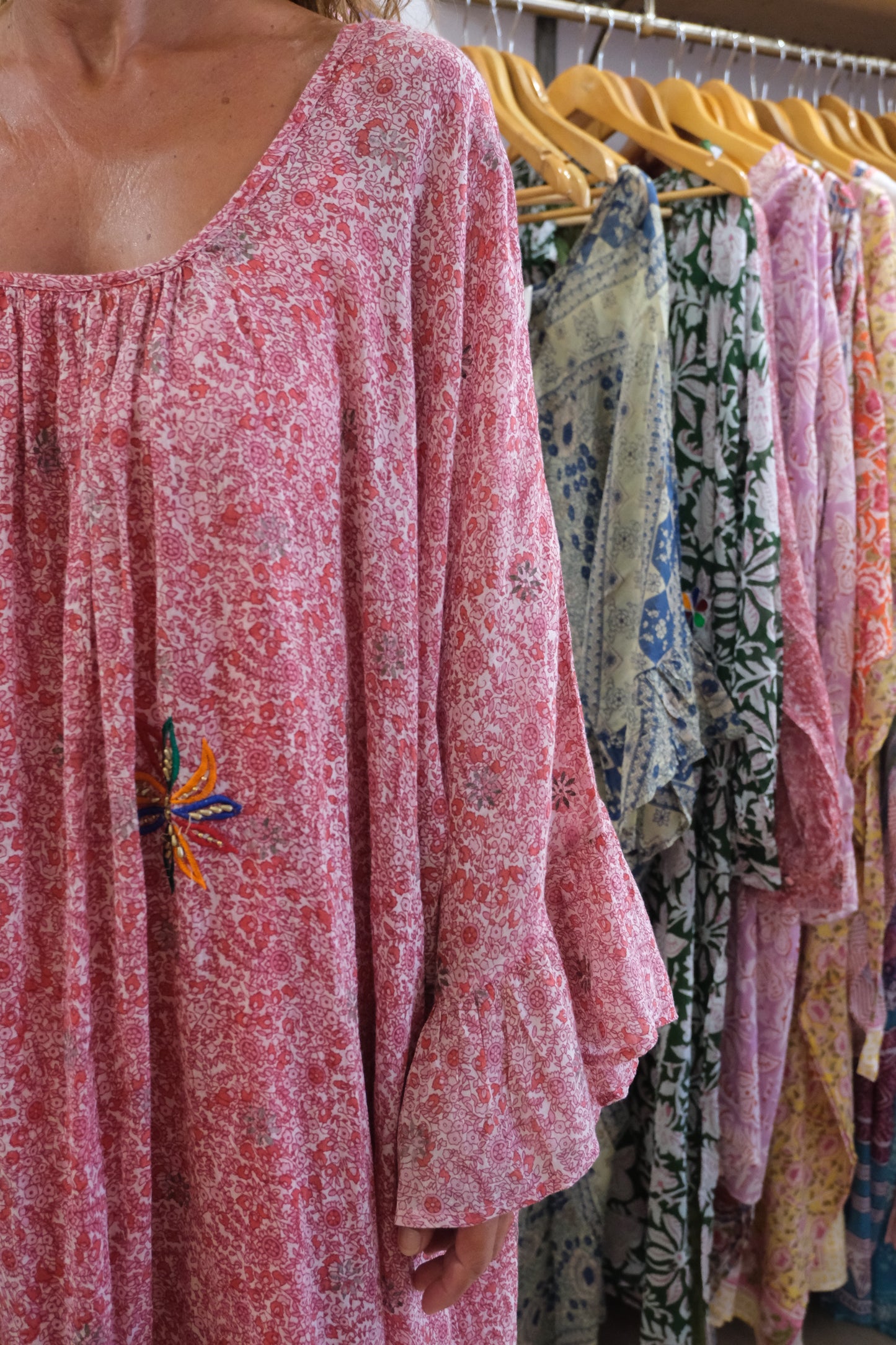 VERONIKA RED & PINK WITH EMBROIDERY