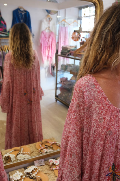 VERONIKA RED & PINK WITH EMBROIDERY