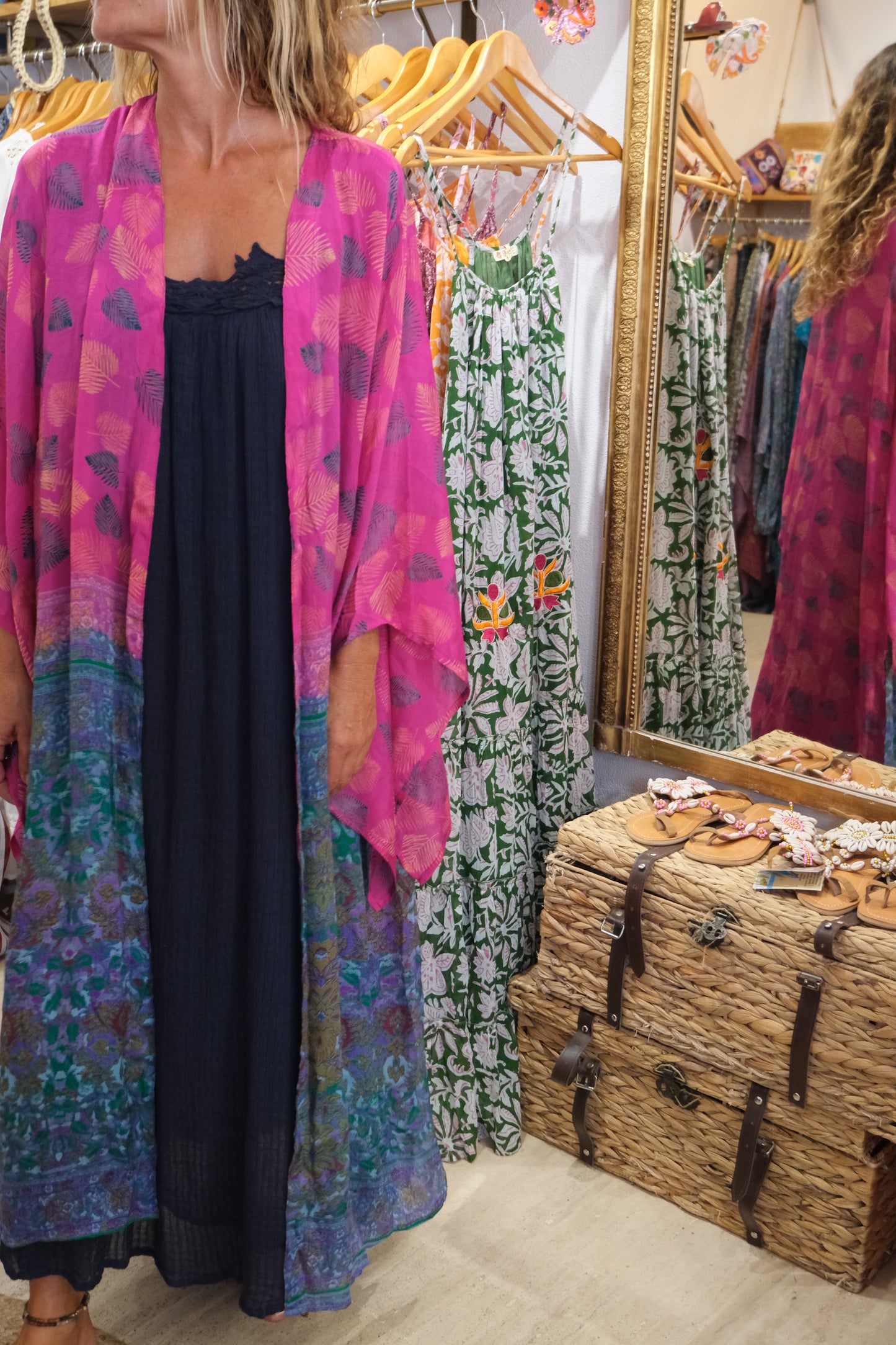 Kimono Silk Pink and Green