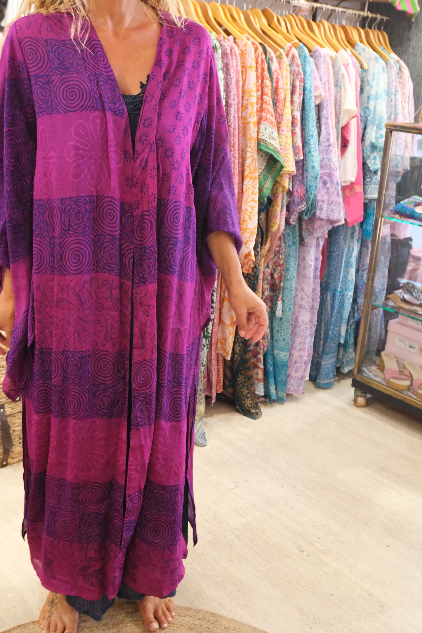 Kimono Silk Pink and Blue