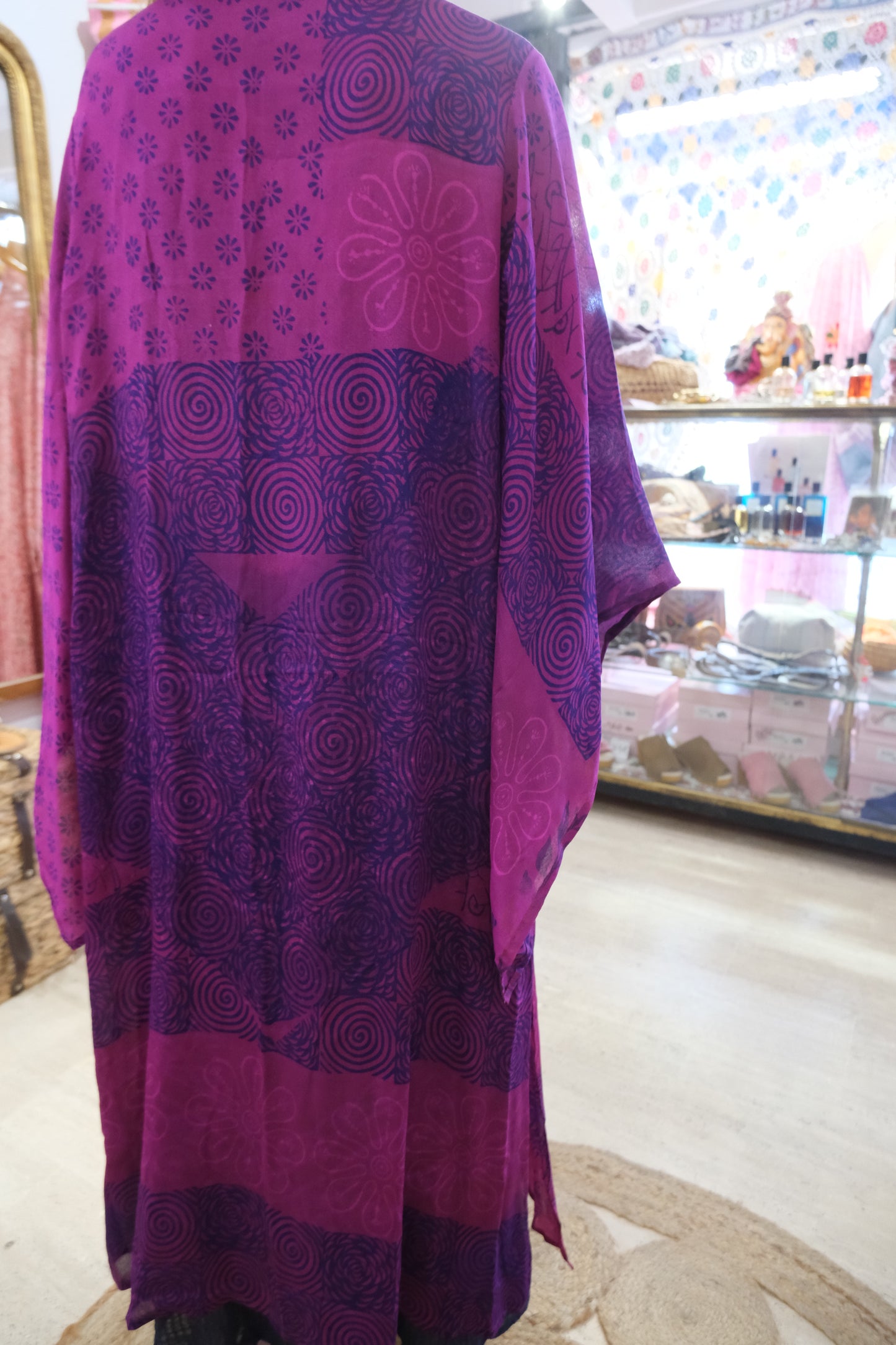 Kimono Silk Pink and Blue
