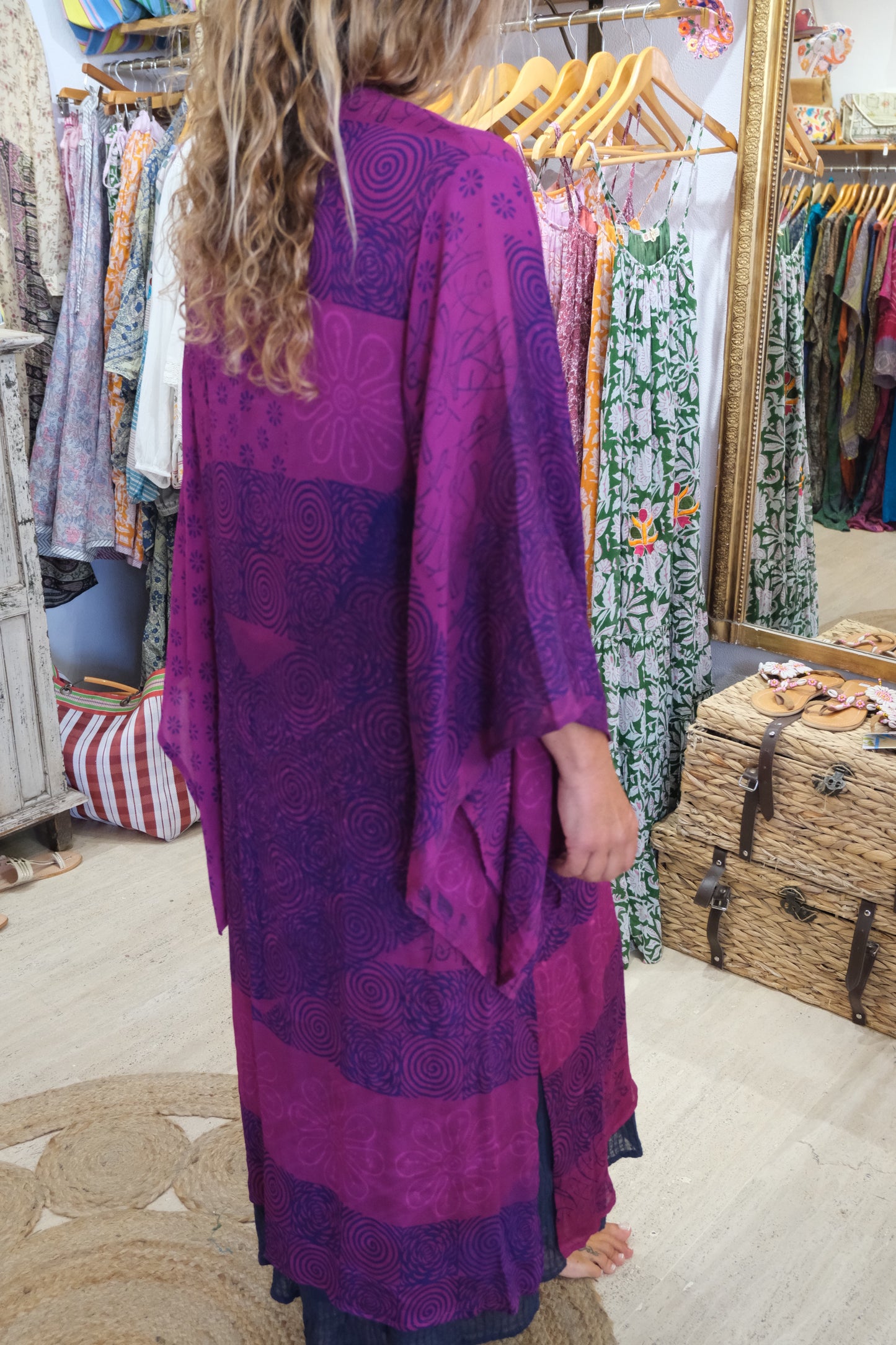 Kimono Silk Pink and Blue