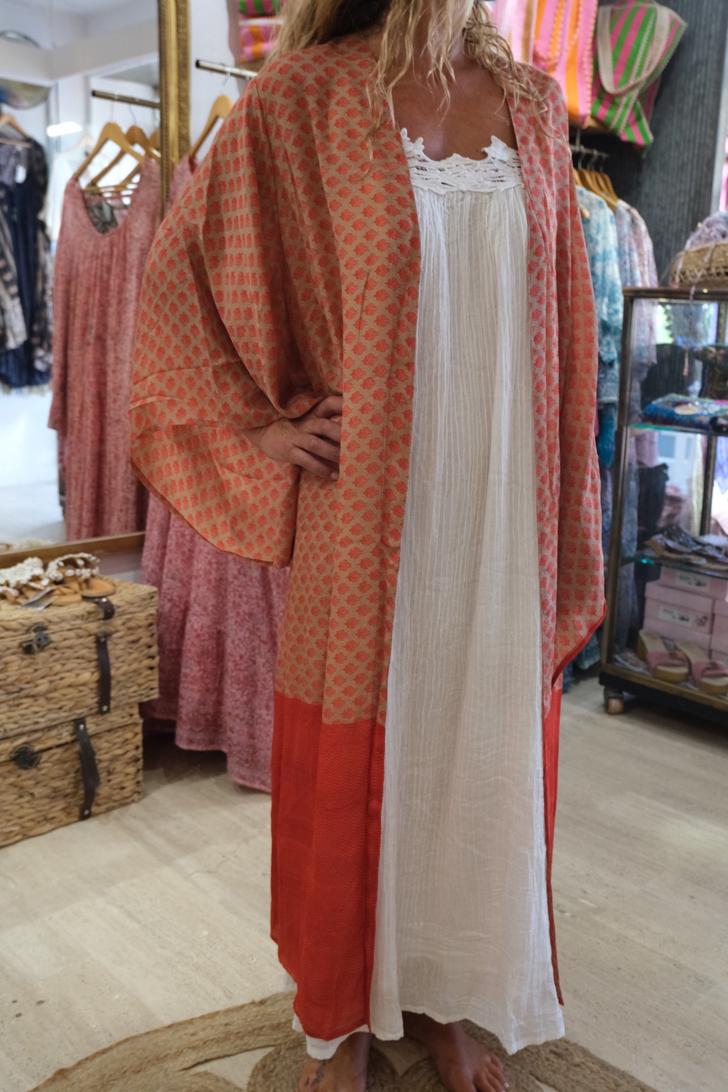 Kimono Orange and Beige