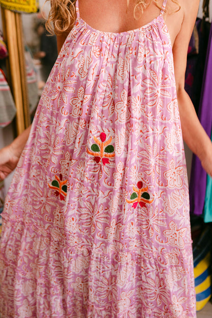 MILA LILA PRINT WITH EMBROIDERY