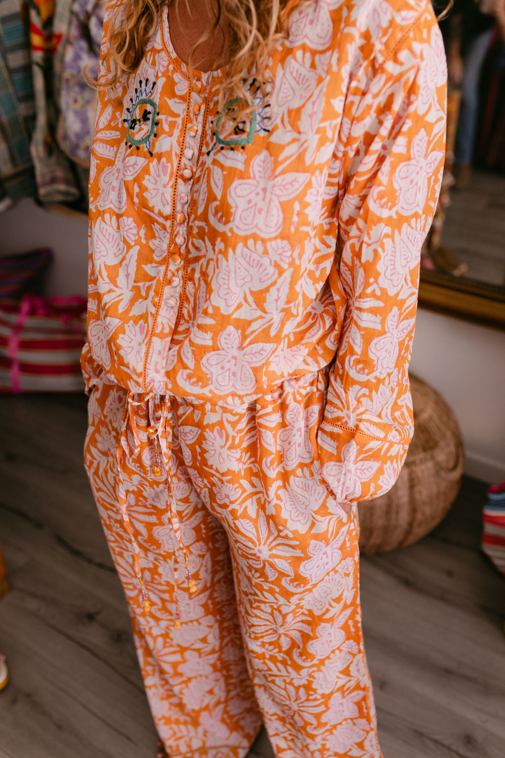 LOLA PANT ORANGE PRINT