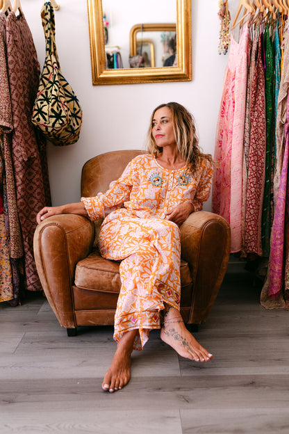 LOLA PANT ORANGE PRINT
