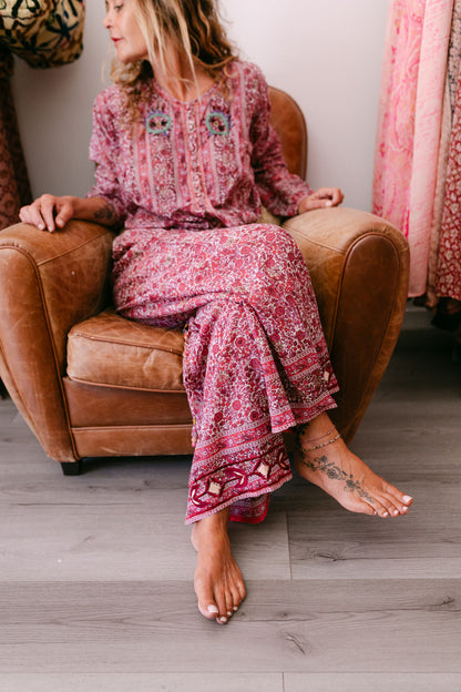 LOLA PANT BORDEAU PRINT