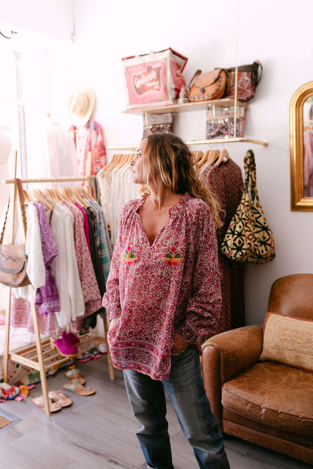 BLOUSE PAULA BORDEAU PRINT