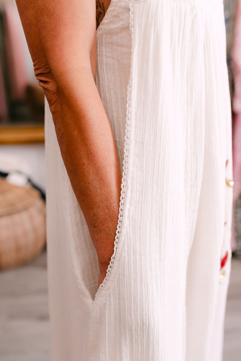 CAMELIA NATURAL WITH EMBROIDERY