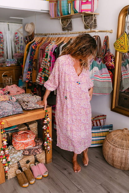 EMMA LILA PRINT WITH EMBROIDERY