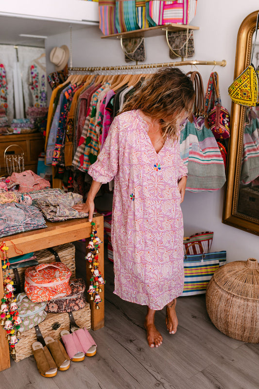 EMMA LILA PRINT WITH EMBROIDERY
