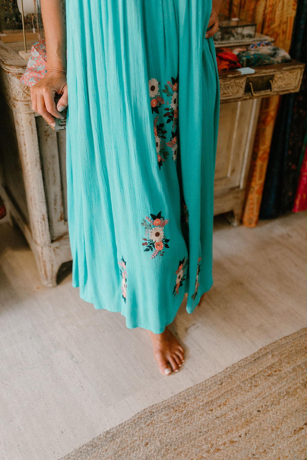 Agate Long Dress Embroidered