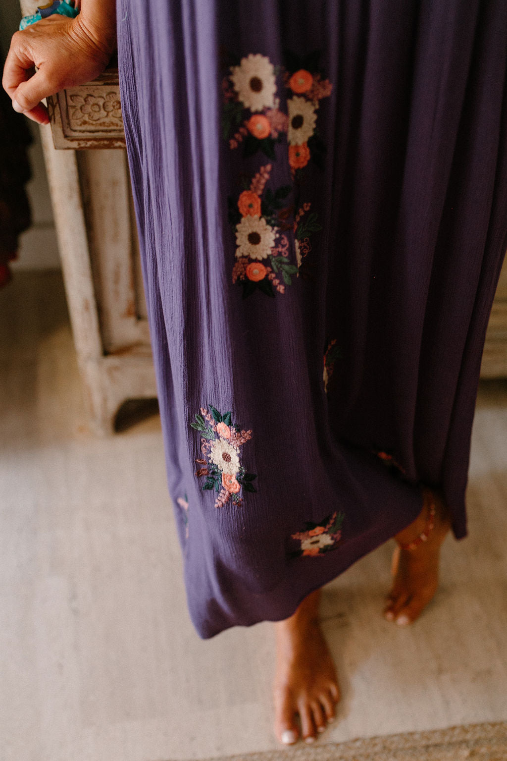 Agate Long Dress Embroidered
