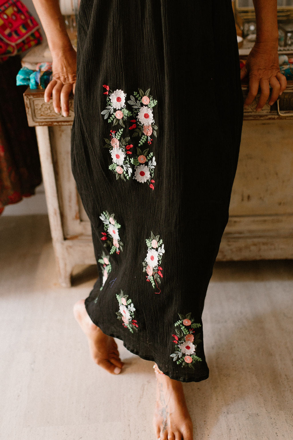 Agate Long Dress Embroidered