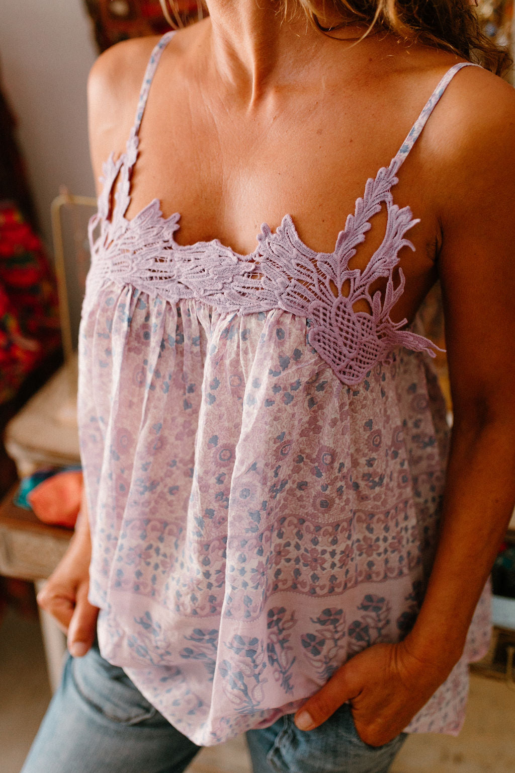 Ambre Top Vintage Print
