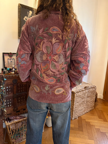 VESTE BRODERIES ROSE