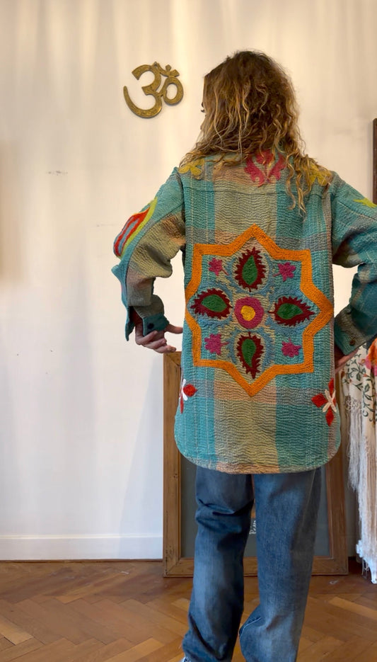 VESTE KANTHA BRODEE AQUA