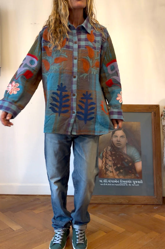 VESTE KANTHA BRODEE PURPLE & BLUE