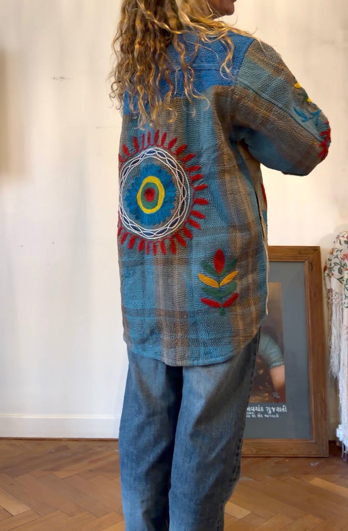 VESTE KANTHA BRODEE DARK AND LIGHT BLUE