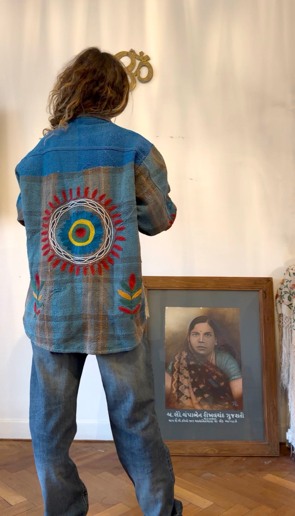 VESTE KANTHA BRODEE DARK AND LIGHT BLUE