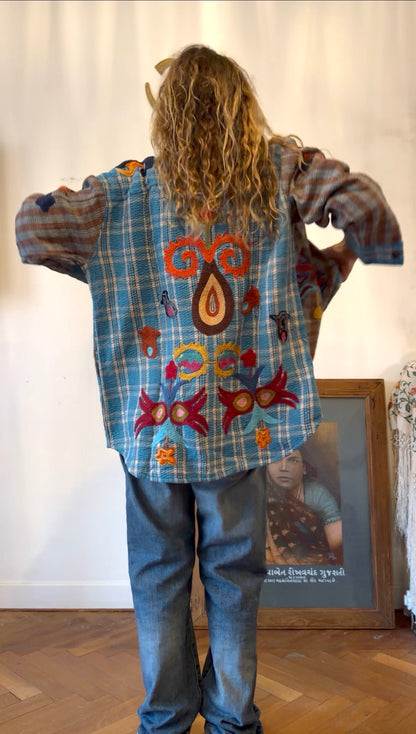 VESTE KANTHA BRODEE TURQUOISE