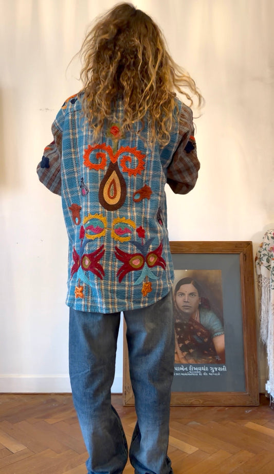 VESTE KANTHA BRODEE TURQUOISE