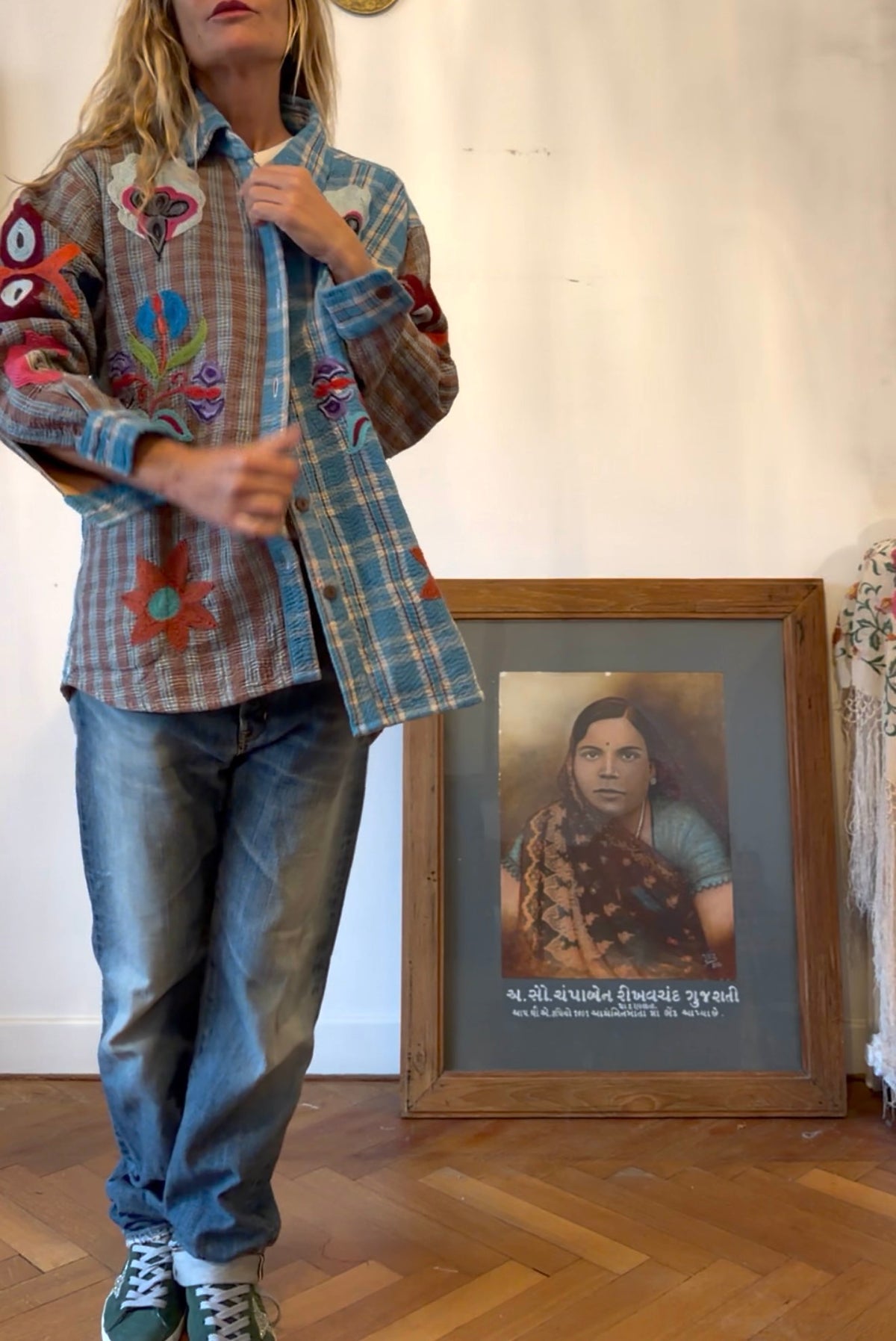VESTE KANTHA BRODEE TURQUOISE