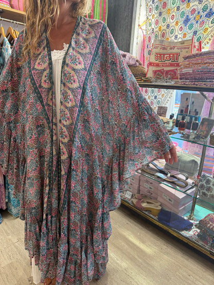 Satine Kimono Blue and Pink