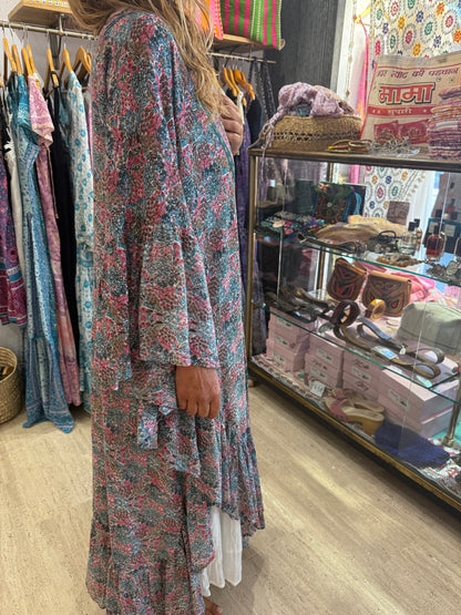 Satine Kimono Blue and Pink