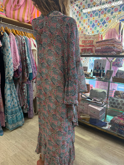 Satine Kimono Blue and Pink