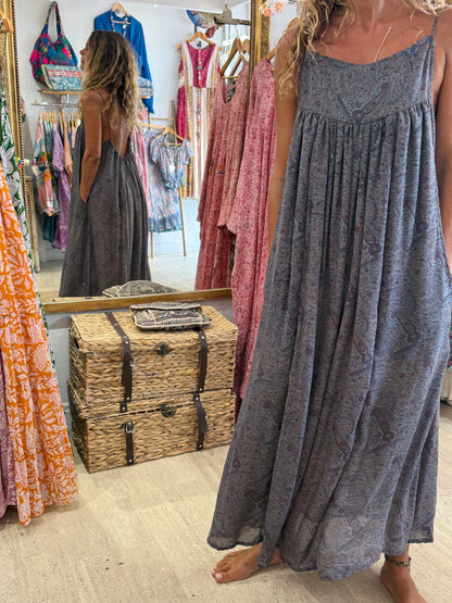ROBE CAMELIA SILK  GREY